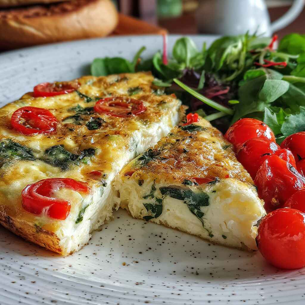 egg-white-frittata-nutrition.jpg egg white frittata with cherry tomatoes on plate