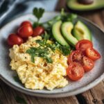high-protein breakfast with eggs and cottage cheese