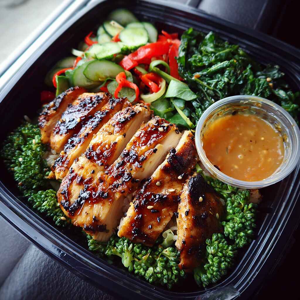 healthy-panda-teriyaki-bowl-custom.jpg grilled teriyaki chicken Panda Express with healthy sides