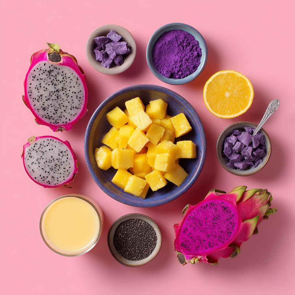 how-to-eat-yellow-pitaya-fruit-bowl.jpg diced pitaya yellow dragon fruit prepared in a smoothie bowl