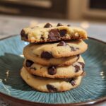 Keto cottage cheese chocolate chip cookies fresh on a plate