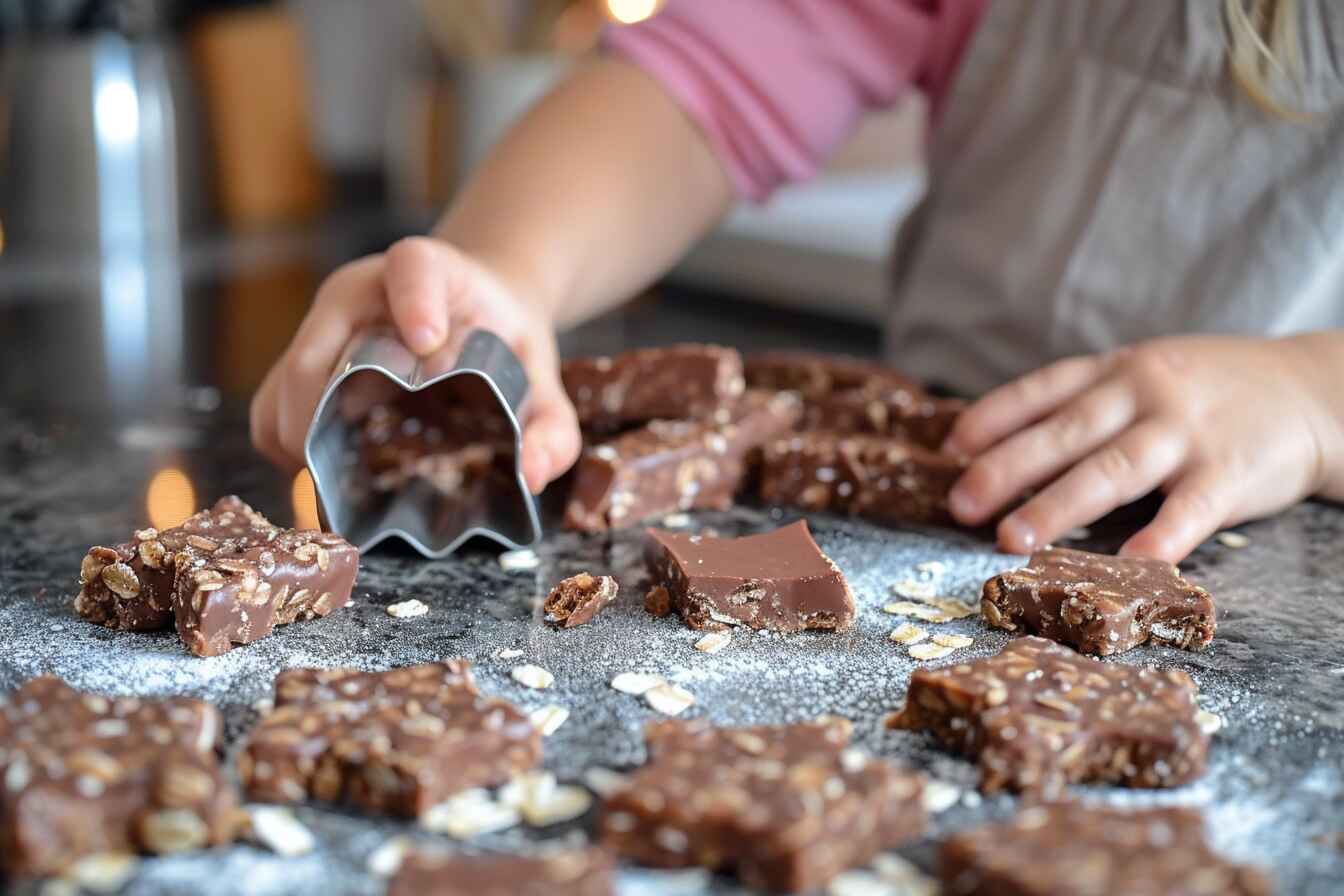 kids-no-bake-chocolate-oat-bars-fun.jpg Kids making fun-shaped no bake chocolate oat bars