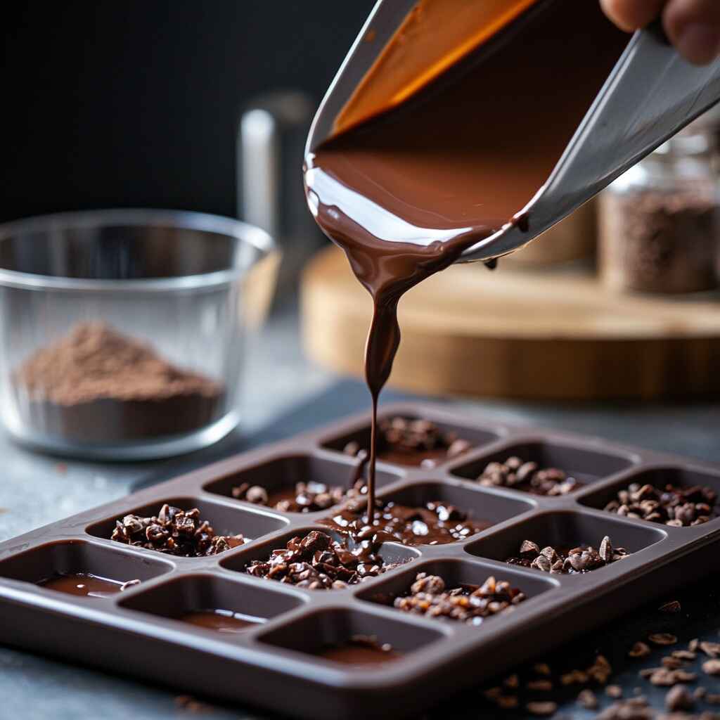 making-healthy-sugar-free-chocolate.jpg Pouring healthy sugar free chocolate into molds