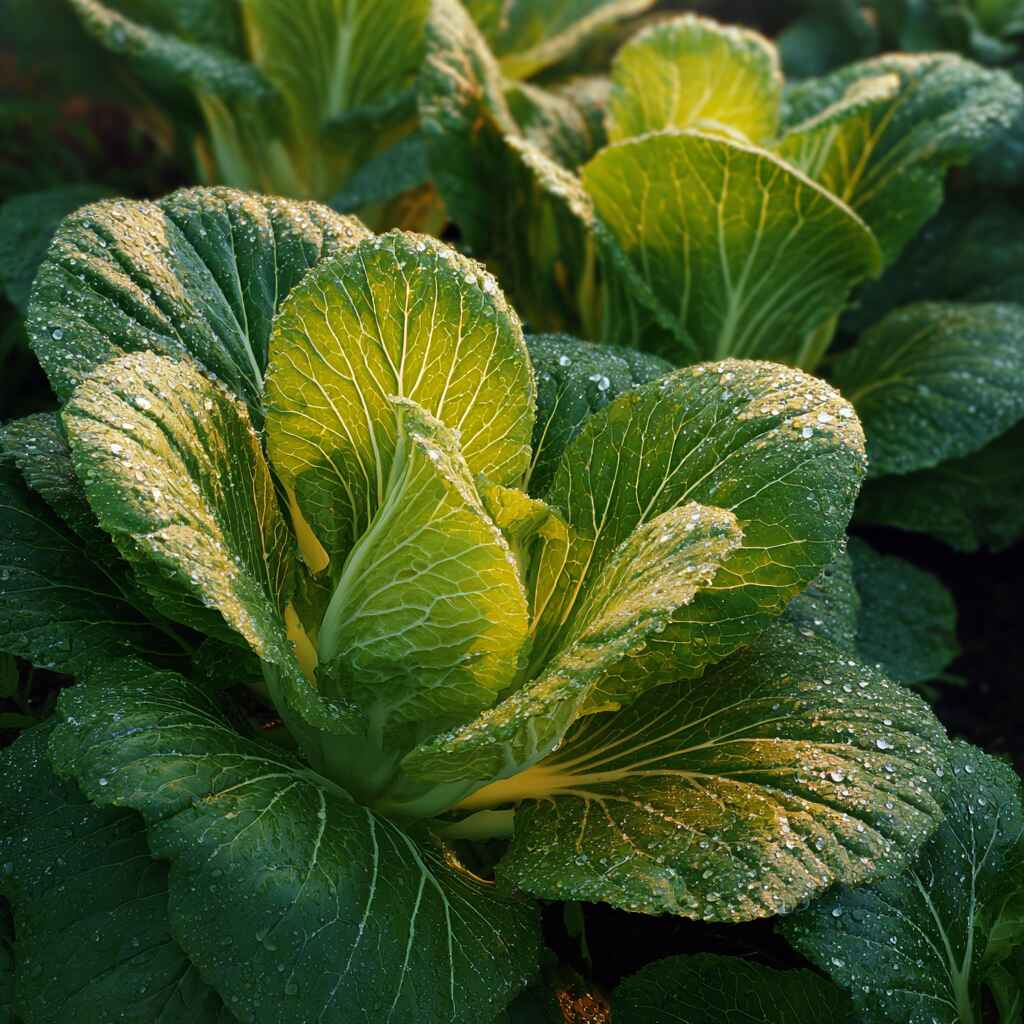 napa-cabbage-growing-garden.jpg Vegetable napa cabbage growing in home garden