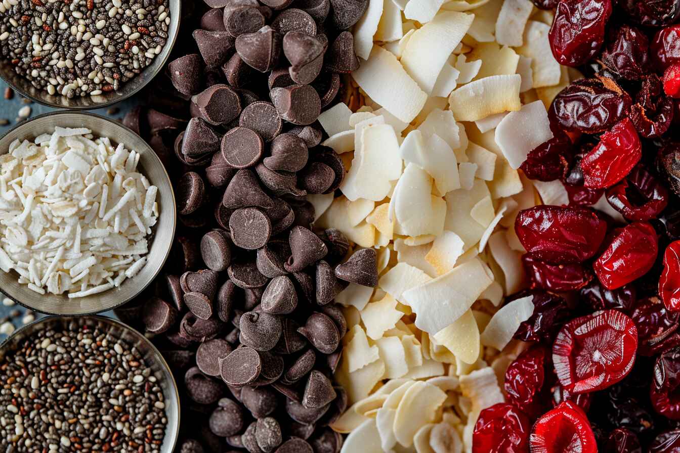 no-bake-bar-ingredients-options.jpg Ingredients for no bake chocolate oat bars variations
