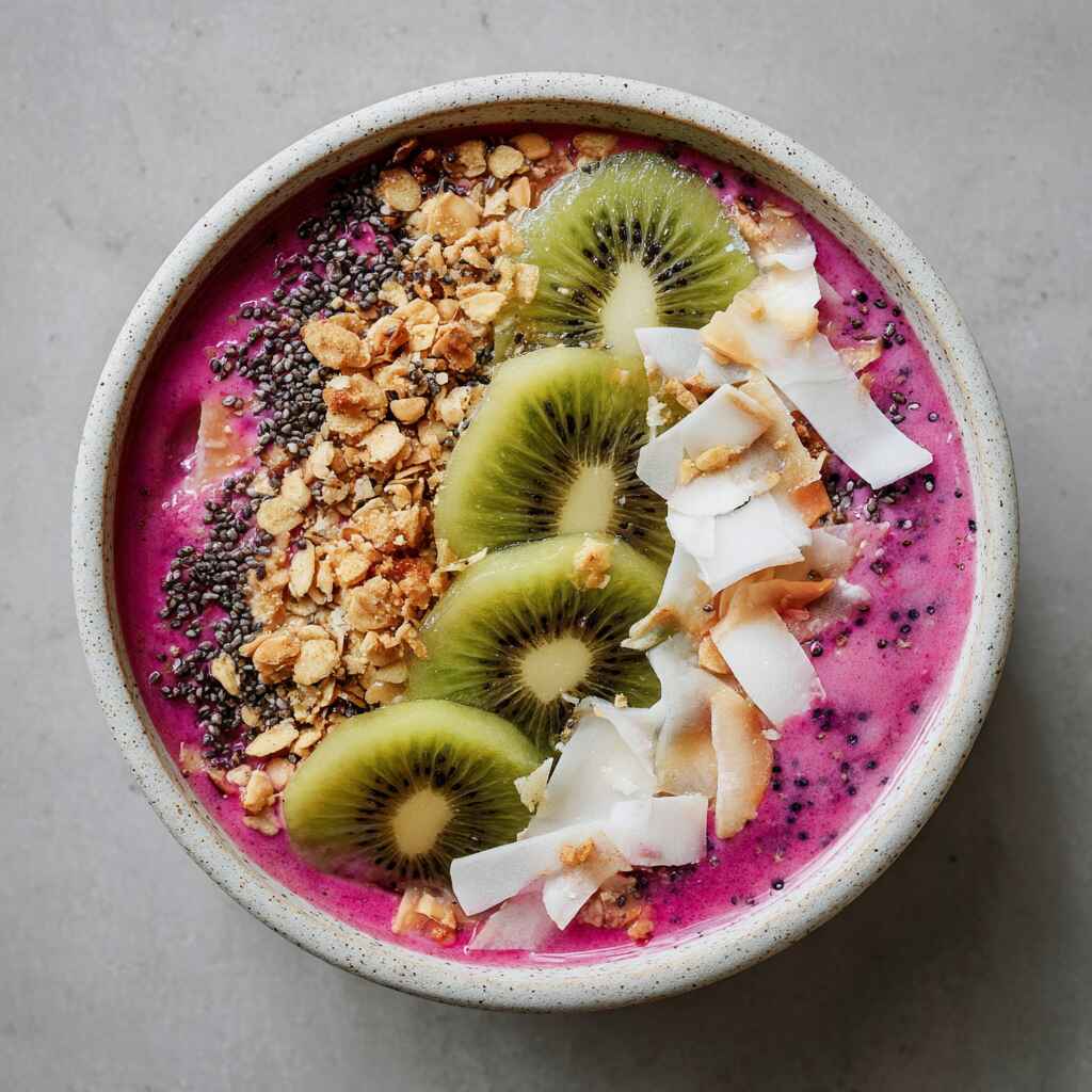 pitaya-smoothie-bowl-top-view.jpg A nourishing pitaya bowl topped with fruit and seeds