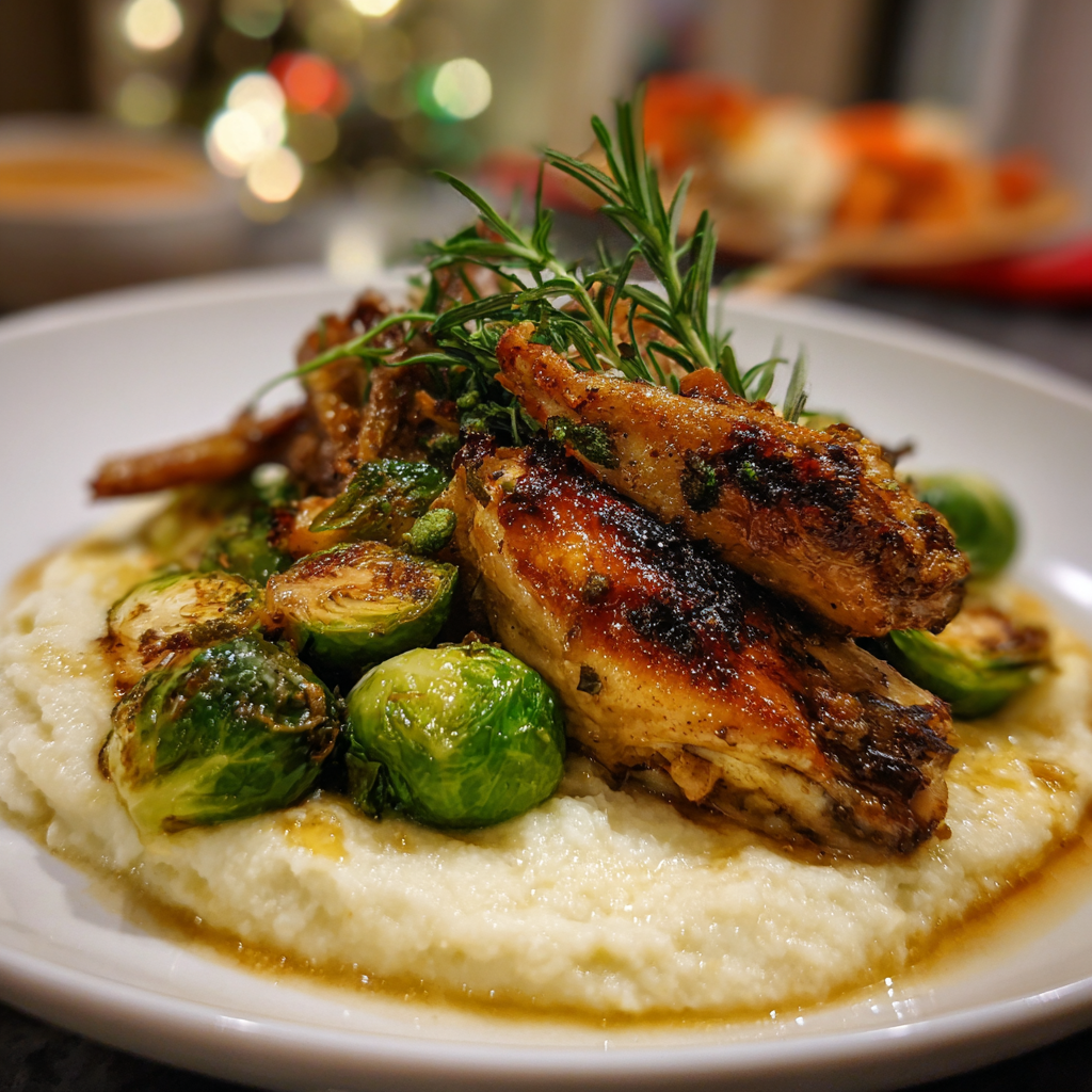 crockpot-turkey-wings-healthy-sides Turkey wings in a crockpot served with keto sides