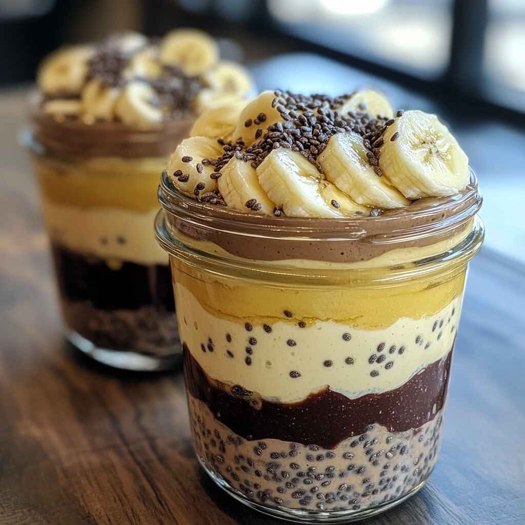 layered-banana-pudding-jars Banana and pudding healthy version jar dessert