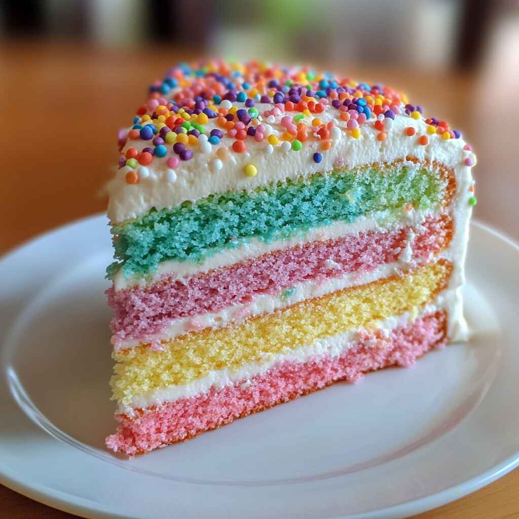 vanilla-rainbow-cake-bite.jpg Vanilla rainbow layer cake with bite