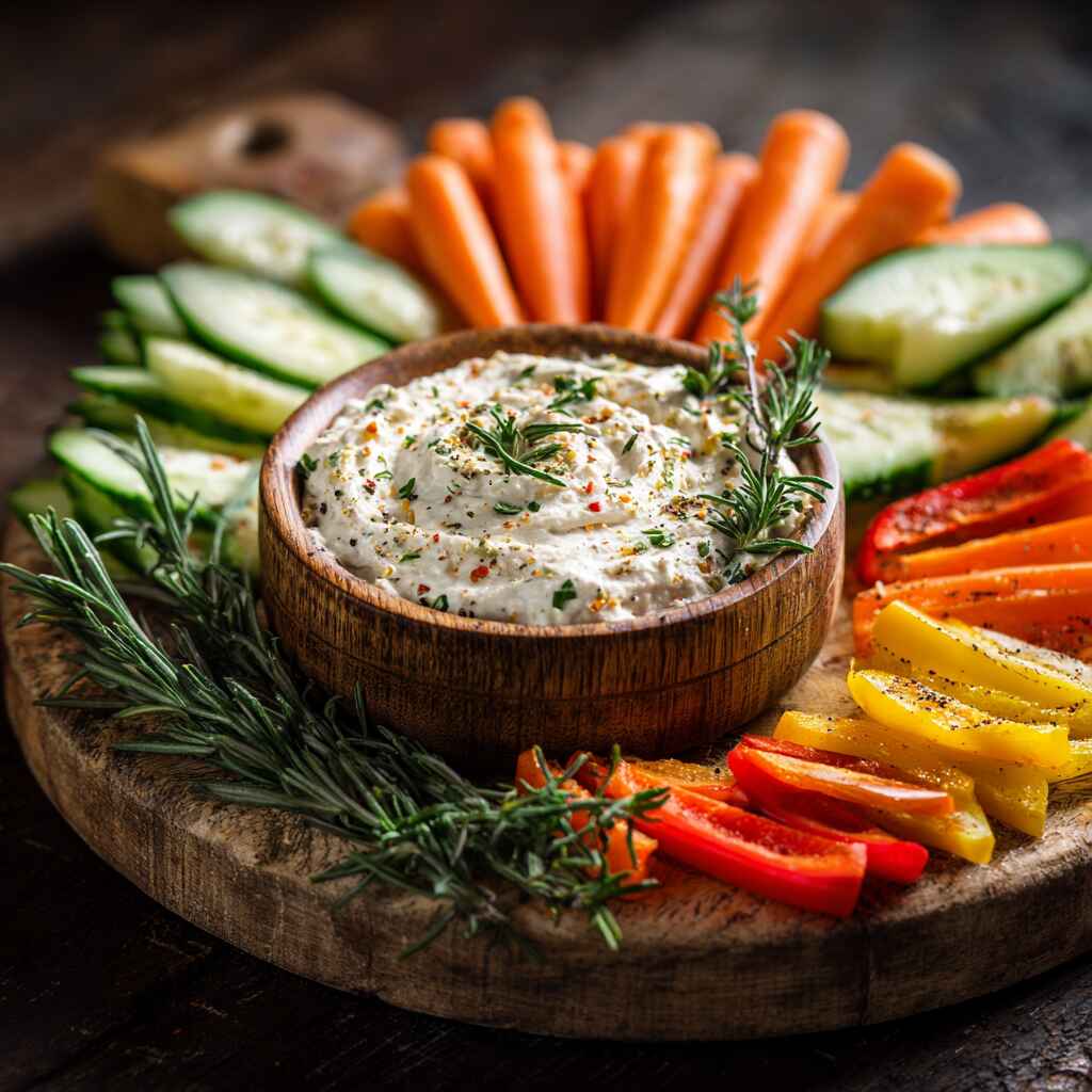 Healthy French onion dip with vegetables Healthy French onion dip with vegetables
