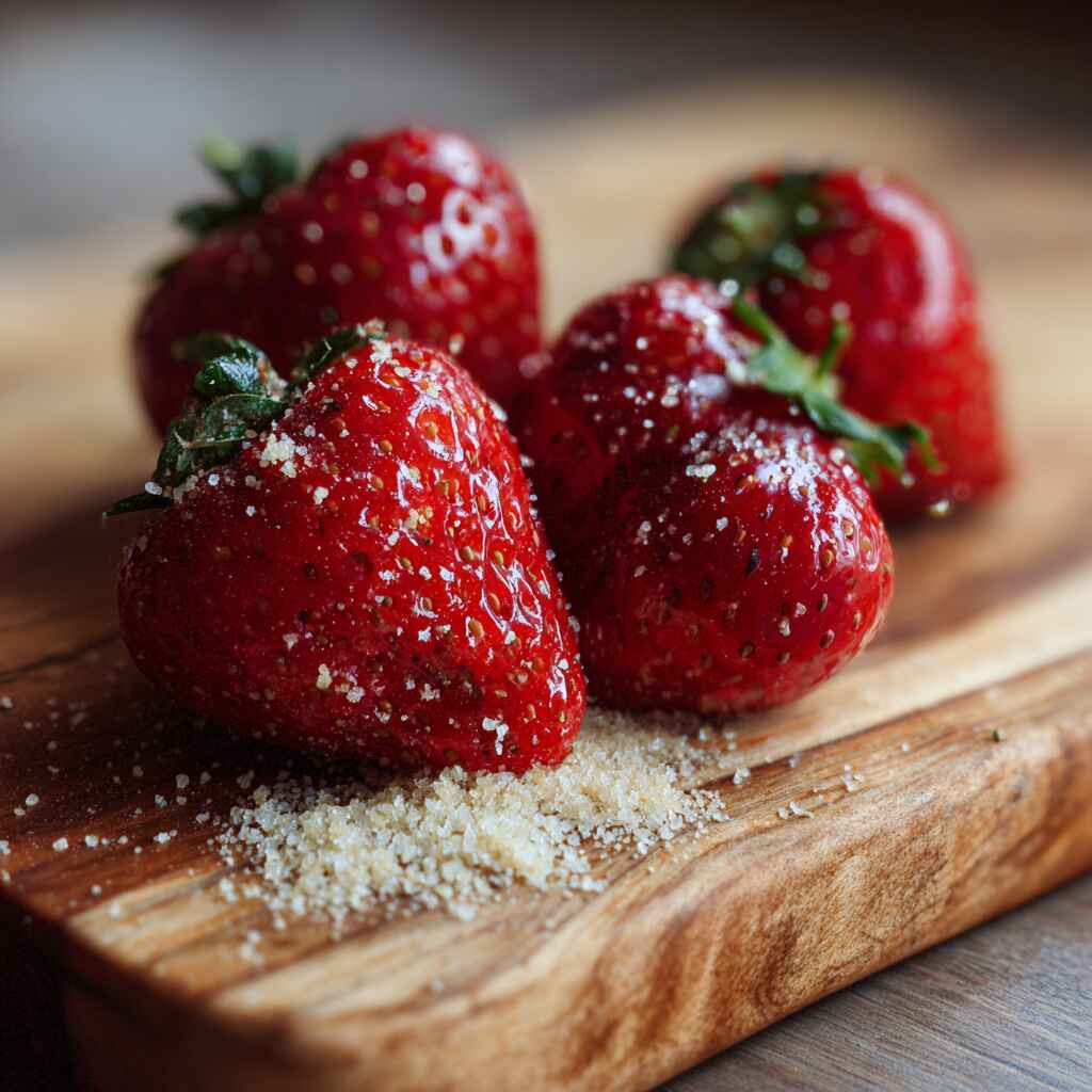 Strawberries and gelatin ingredients for protein jello Strawberries and gelatin ingredients for protein jello
