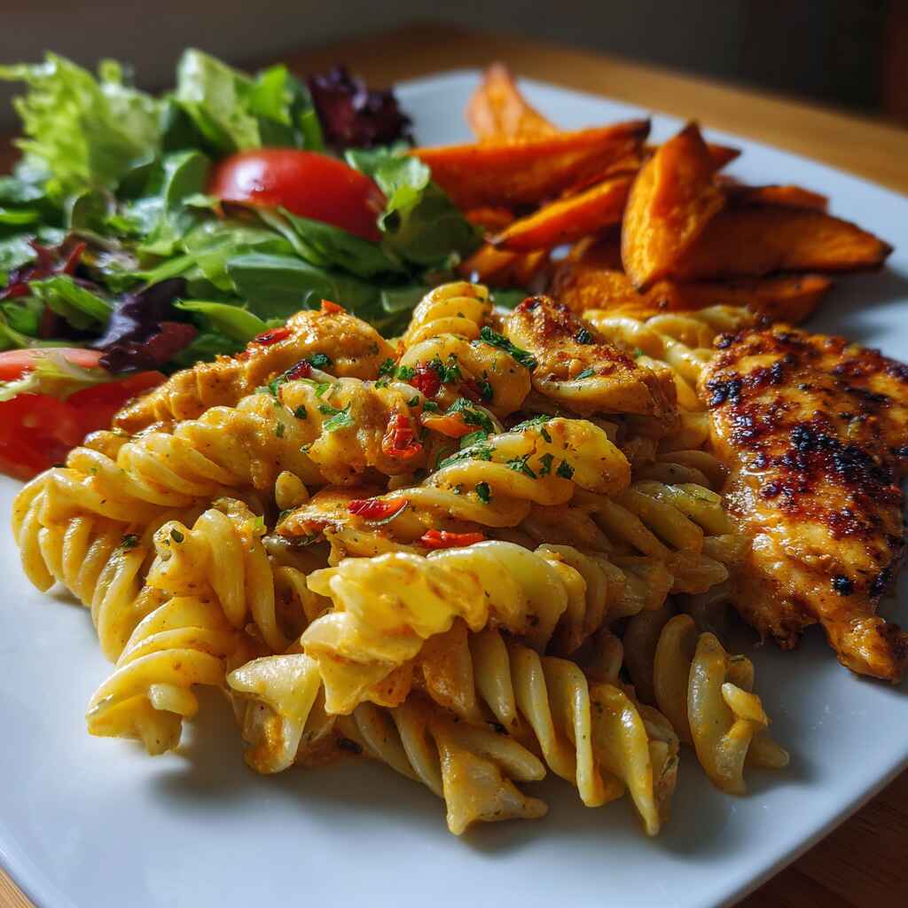 Buffalo Chicken Pasta with sides Buffalo Chicken Pasta with sides